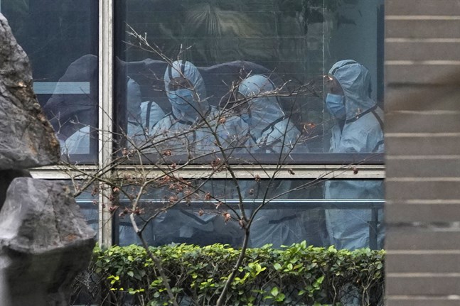WHO:s utsända experter har de senaste veckorna utrett coronavirusets ursprung på plats i Kina. Här besöker de provinsen Hubeis djursmittskyddsmyndighet den 2 februari.