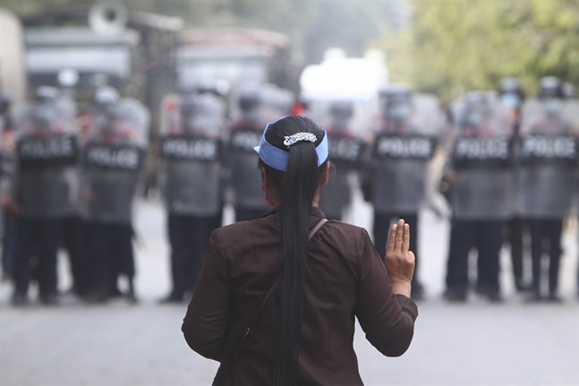 Protesterna i Myanmar har pågått i två veckor. Arkivbild.