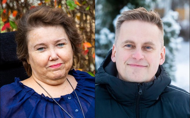 Carola Lithén är fullmäktigeordförande och Samuel Broman styrelseordförande i Korsholm i dag.