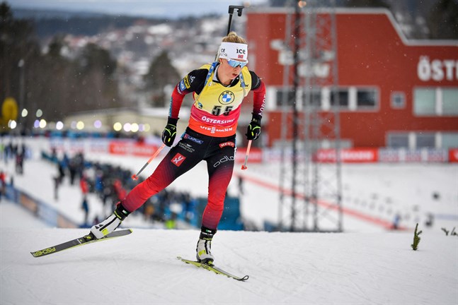 Omöjlig att knäcka just nu. Tiril Eckhoff vann fredagens sprinttävling i Östersund. Det var hennes sjunde raka i sprint och trettonde seger totalt den här vintern.