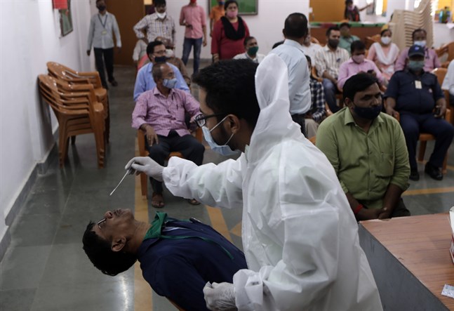 Nästan 90 000 personer har testat positivt för covid-19 på ett dygn i Indien, enligt landets hälsodepartement. Arkivbild.