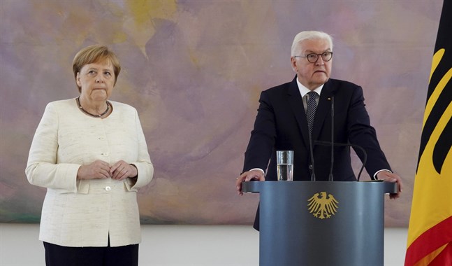 Tysklands förbundskansler Angela Merkel och president Frank-Walter Steinmeier. Arkivbild.