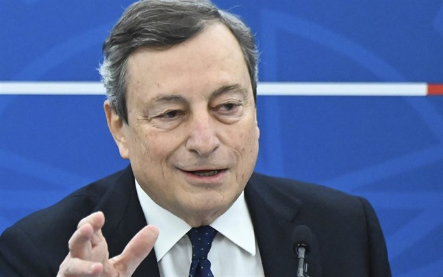 Förre ECB-chefen Mario Draghi, född 1947, leder Italiens regering sedan början av februari.