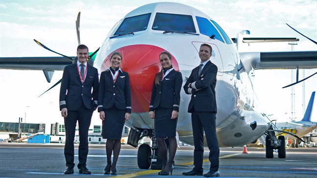Med ATR 42 startade danska DAT trafiken mellan Kajana och Helsingfors.