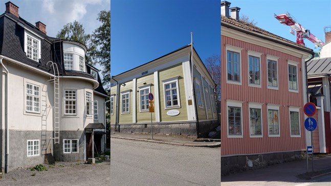 Dessa tre intressanta välkända hus i gatubilden är nu till salu i Karleby.