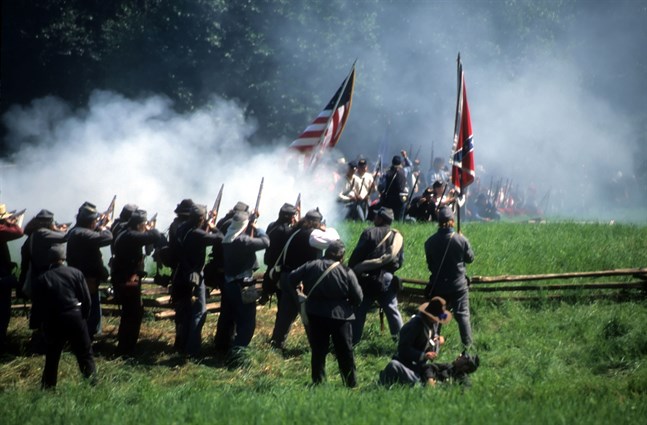 Inbördeskriget i Amerika höll på mellan 1861 och 1865. Bilden är från ett evenemang där kriget återskapades.