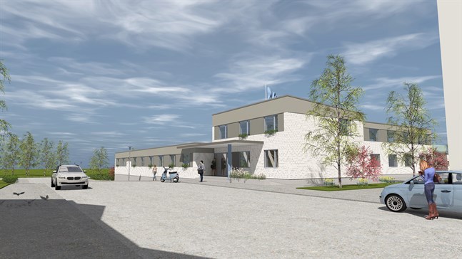 Fasaden mot Kvarnbacksgatan på boendet som ska heta Villa Jung.
