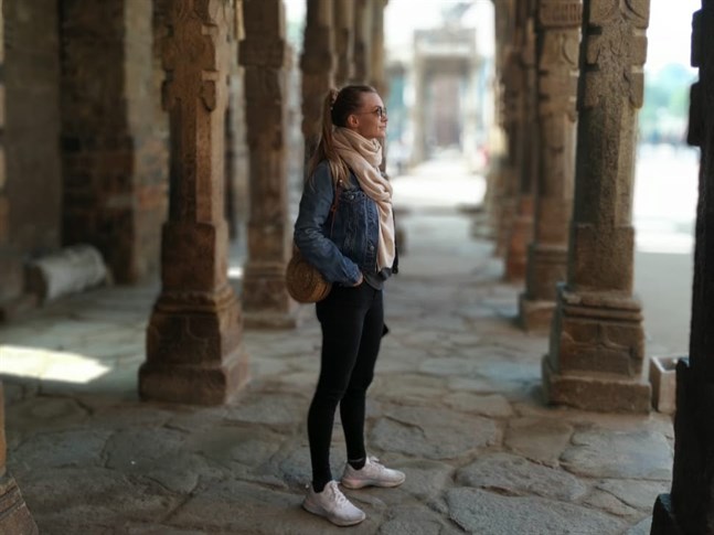 Saara Oinonen flyttade till Indien i januari i fjol, bilden är tagen den 24 januari i New Delhi. Nu är restriktionerna hårda i staden.
