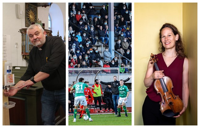 KPV får ha 200 åskådare på läktaren på sin första hemmamatch och 50 personer får höra Per Stenberg predika eller gå på MÖK:s konsert med Malin Broman nästa helg.