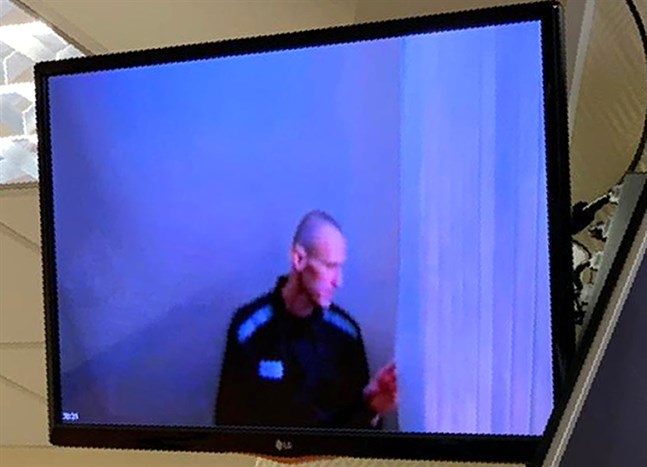 Aleksej Navalnyj i domstolen på torsdagen.