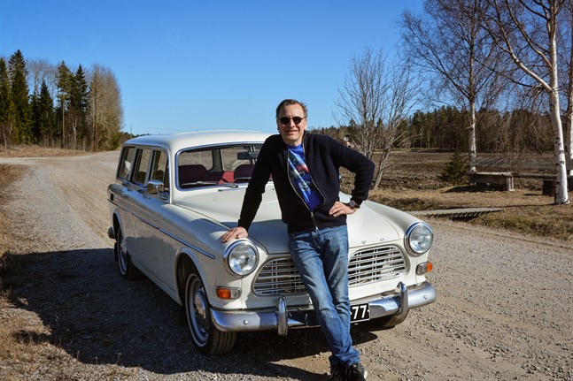 Svante Betlehem och Volvo Amazon, en herrgårdsvagn från 1967. Sportversion med dubbla förgasare.