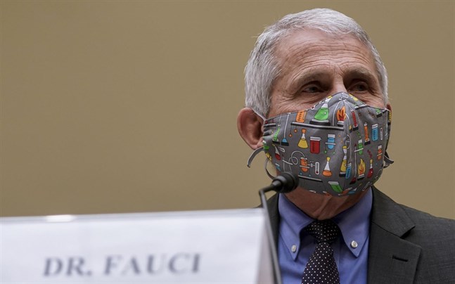 USA:s smittskyddsrådgivare Anthony Fauci när han frågas ut i den amerikanska kongressen förra månaden.
