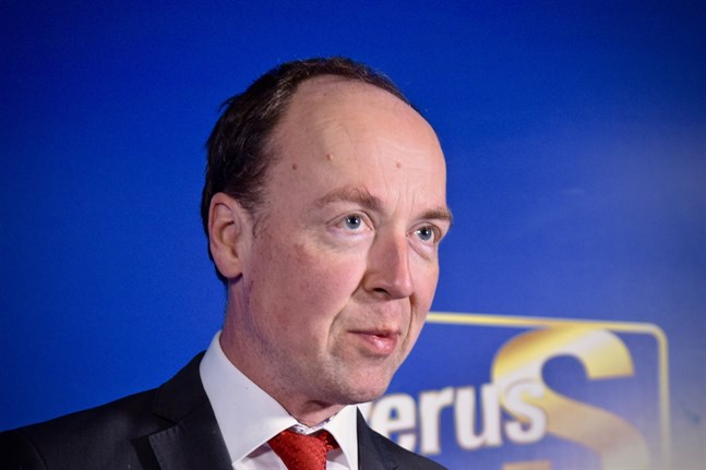Sannfinländarnas kandidatantal har ökat kraftigt – över 50 procent – jämfört med 2017. Partiets ordförande Jussi Halla-aho på bilden. Arkivbild.