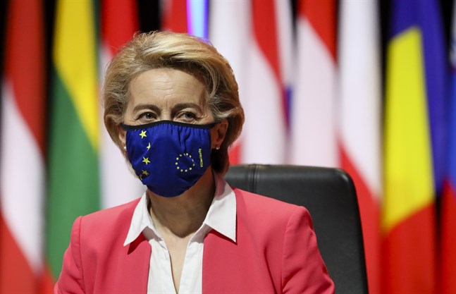 EU-kommissionens ordförande Ursula von der Leyen ska under fredagen leda ett internationellt toppmöte i Rom om hur framtida hälsokriser kan hanteras. Arkivfoto.