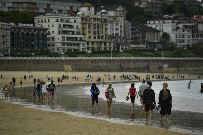 Spanien välkomnar vaccinerade resenärer från den 7 juni. Bilden är från San Sebastian i norra Spanien tidigare i maj.