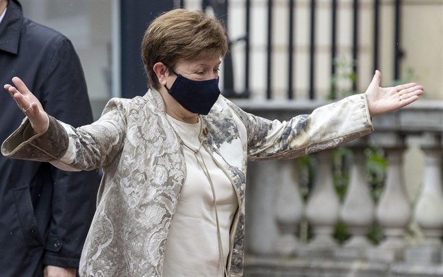 IMF-chefen Kristalina Georgieva deltog på helgens G7-möte i Cornwall, England.