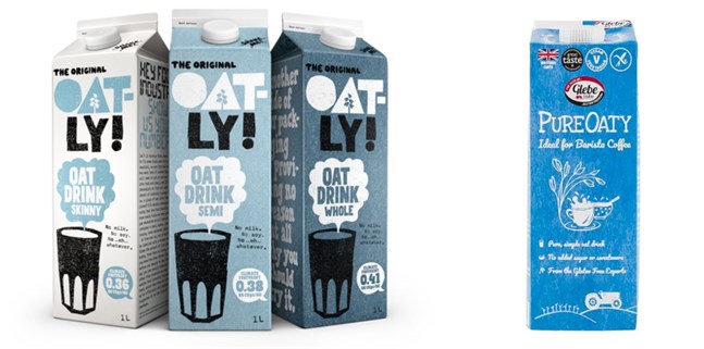 Alldeles för lika tycker Oatly om Pureoatys namn och förpackning.