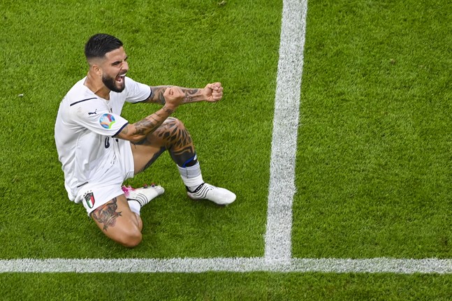 Lorenzo Insigne bjöd på ett delikat mål i Italiens seger i kvartsfinalen mot Belgien.
