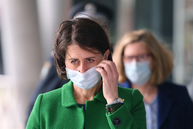 New South Wales premiärminister Gladys Berejiklian på en presskonferens i juni.