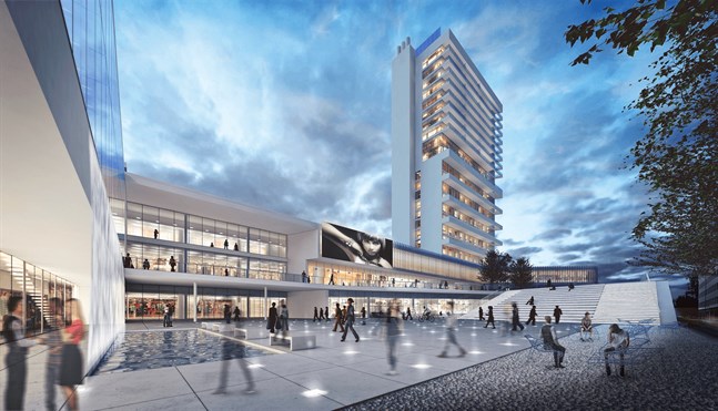 Multifunktionskvarteret Wasa Station innehåller även idrotts- och multifunktionslokaler, hotell, bostäder och affärslokaler som byggbolaget YIT svarar för.