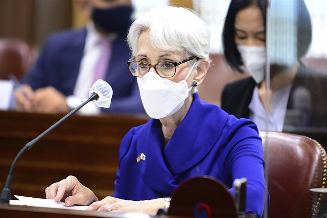 USA:s vice utrikesminister Wendy Sherman vid ett möte i Seoul, Sydkorea, den 23 juli.
