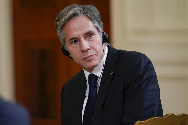 USA:s utrikesminister Antony Blinken (bilden) har ringt Tunisiens president Kaïs Saied, som anklagas av sina politiska motståndare för att ha genomfört en kupp i Tunisien. Arkivbild.