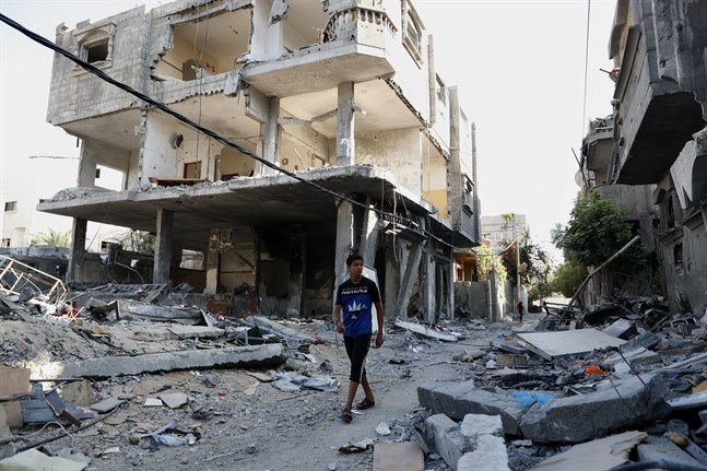 Bråten ligger kvar efter ett hus i Gaza som kollapsade efter Israels luftangrepp i maj. Bilden togs den 12 juli.