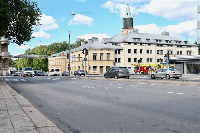 Olyckan inträffade här, vid korsningen Nylandsgatan-Tavastgatan nära Åbo Akademis huvudbyggnad och domkyrkan.
