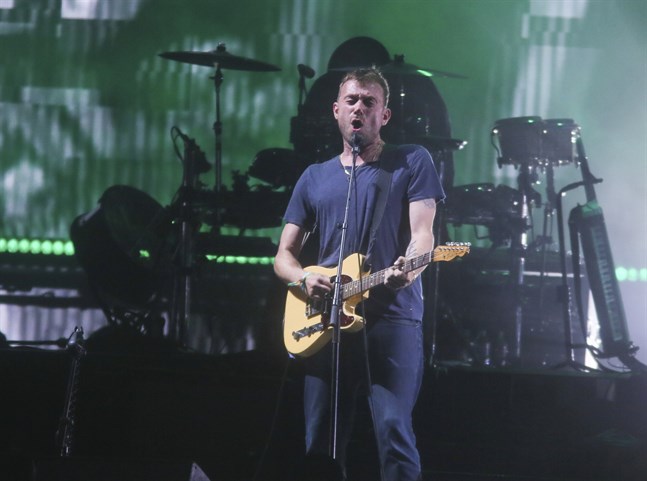 Gorillaz med Damon Albarn var ett av banden som spelade på den brittiska festivalen Boardmasters. Arkivbild.