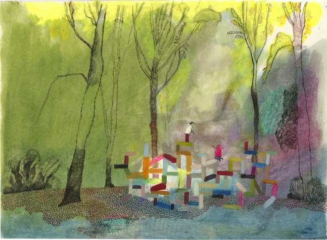 Sara Stridsberg och den spanska illustratören Beatrice Alemagna har gjort en poetisk bilderbok tillsammans. Pressbild.