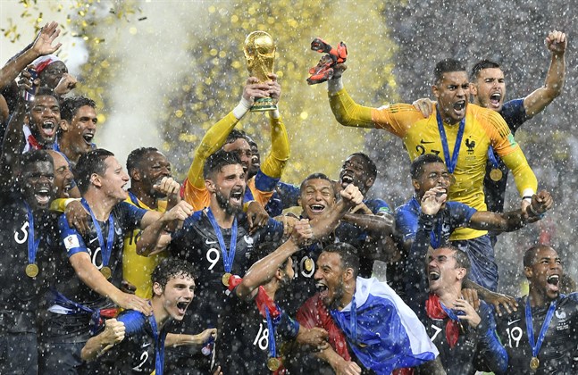 Frankrike firade VM-guld 2018.