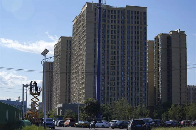 Ett av fastighetsjätten Evergrandes många bostadshus i Kina. Bilden är tagen i Peking.