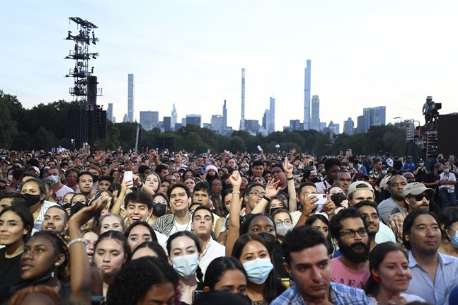 En relativt stor publik samlades i Central Park.