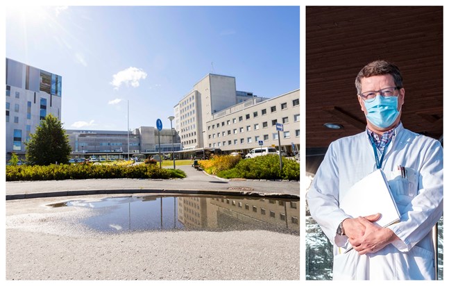 För tillfället vårdas sex coronapatienter på sjuhus. Till höger Juha Salonen, infektionsöverläkare på Centralsjukhuset.