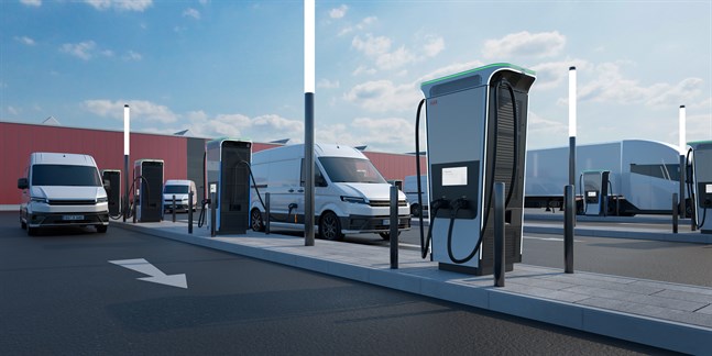 Den nya laddstationer lämpar sig bland annat för transport- och logistikföretag.