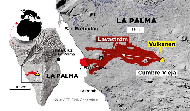 Webbkarta med lavaströmmen