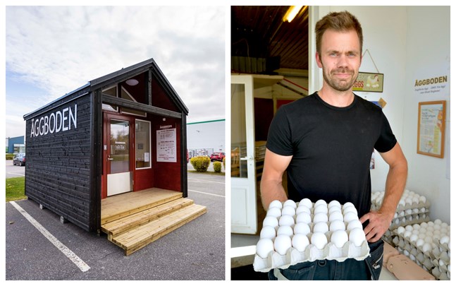 Björn Haga vill erbjuda färska ägg åt kunderna i Vasa med omnejd. Många åker till gårdsbutiken i Närpes för att handla, men nu kan de också åka till Stenhaga eller Sundom.