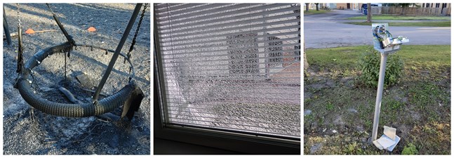 Uppbränd gunga, krossat fönster och sönderbruten motorvärmarstolpe. Det är några exempel på vad som hänt kvällstid utanför Vasaskolorna de senaste månaderna.