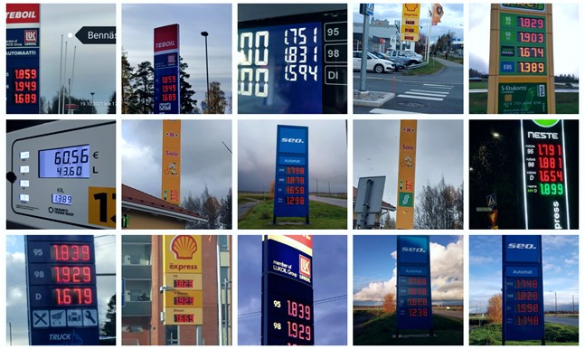 Bensinpriser över 1,80 euro per liter har varit vanliga i oktober.
