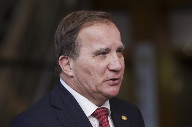 Statsminister Stefan Löfven på plats i Bryssel.