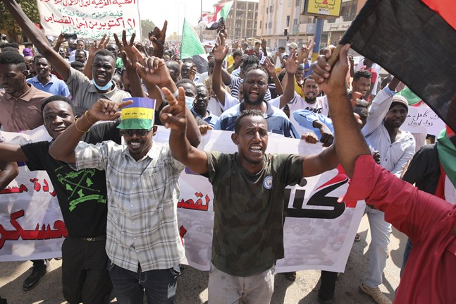 Gatuprotester i Sudans huvudstad Khartoum förra veckan.