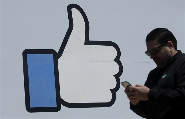 Detalj från Facebooks huvudkontor i Menlo Park i Kalifornien i USA. Arkivbild.
