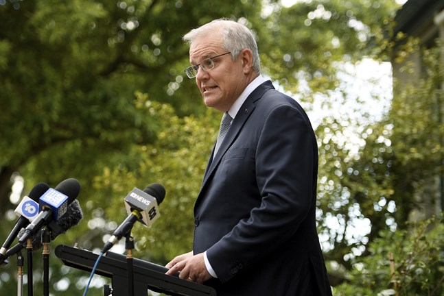 Sent omsider ger Australiens premiärminister Scott Morrison löften om minskade utsläpp. Arkivbild.