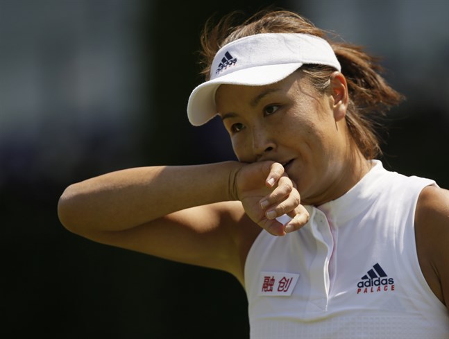 Peng Shuai i en arkivbild från Wimbledon 2018.