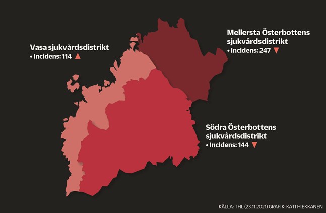 Andel av alla invånare som fått vaccin per kommun (%).<br> Välj mellan att se första, andra och tredje dosen här under.