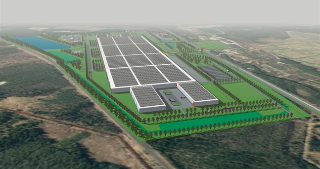 Förhoppningen är att en stor aktör ska vilja etablera sig på det nya industriområdet Kronoporten, intill riksväg åtta som finns till höger i bild.