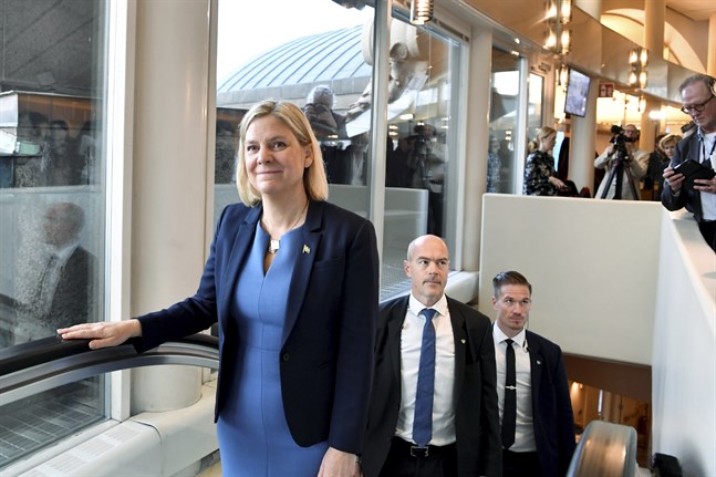 På väg att bli landets första kvinnliga statsminister – igen. Socialdemokraternas partiledare Magdalena Andersson skriver politisk historia. Arkivbild.