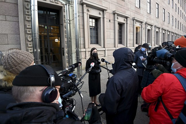 Statsminister Sanna Marin svarade på pressens frågor på onsdagseftermiddagen.