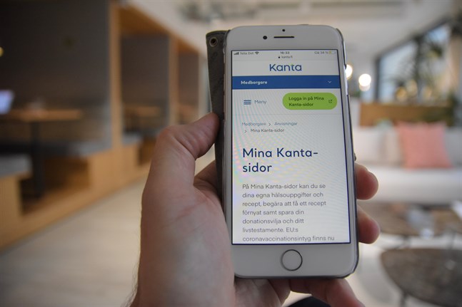 Covidintyget hittas via tjänsten Min Kanta.