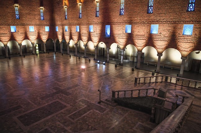 Blå hallen utan pristagare inför Nobelprisceremonin. Arkivbild.